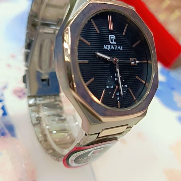 Aqua time with date silver & champion tow tone watch